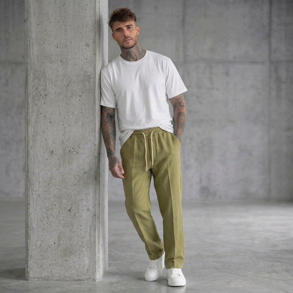 PANTALACCIO UOMO IN MISTO LINO VISCOSA  - BERNA - ART. 261226