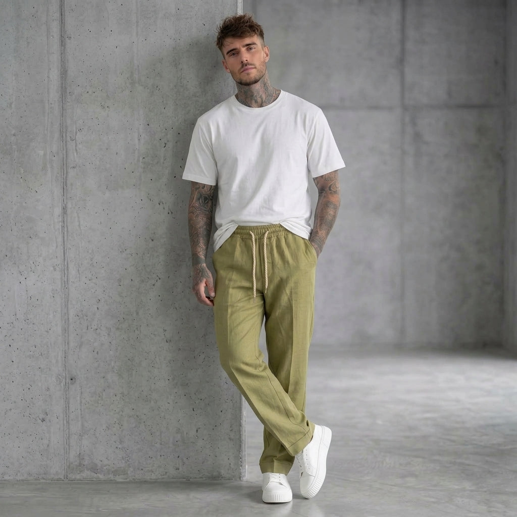 PANTALACCIO UOMO IN MISTO LINO VISCOSA  - BERNA - ART. 261226
