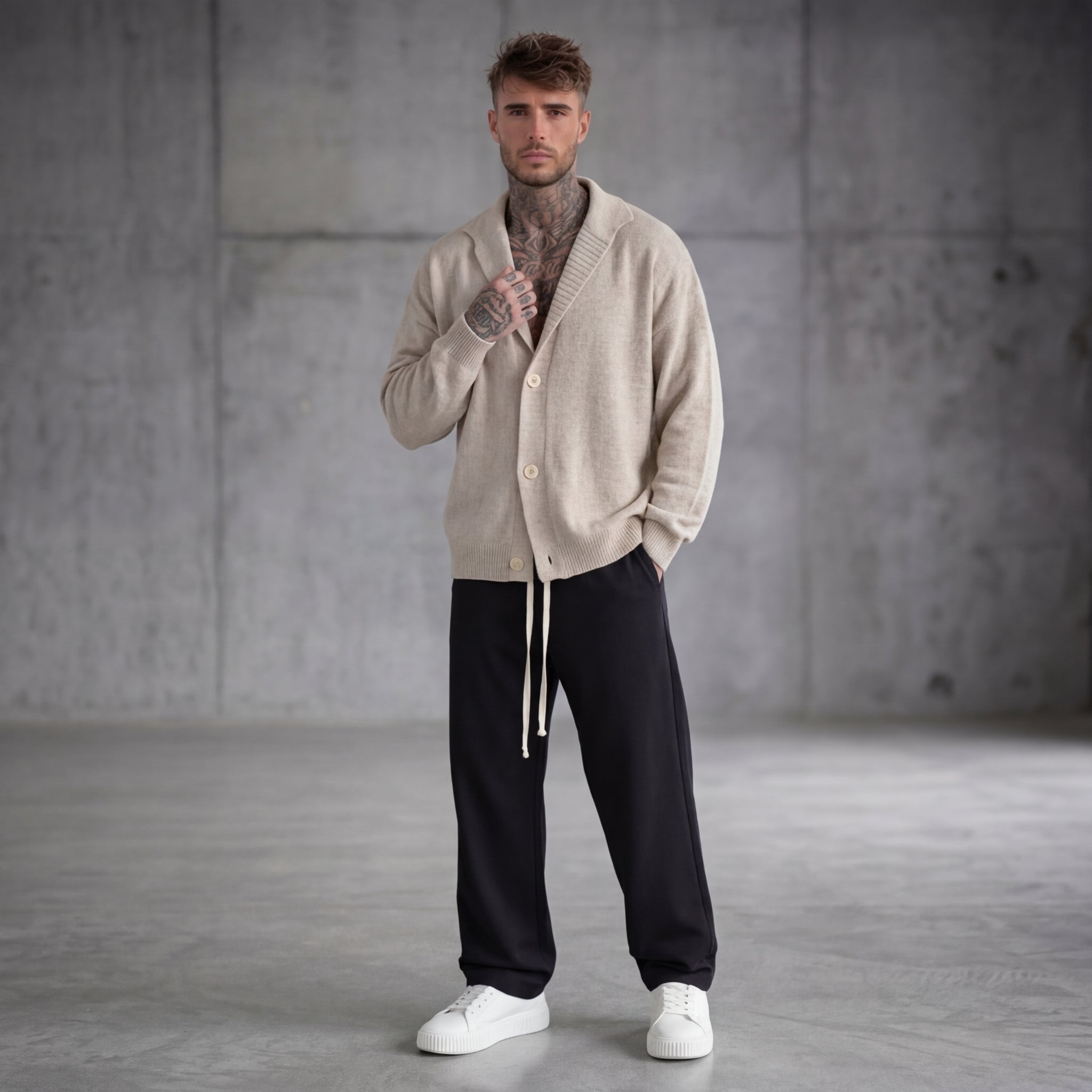 CARDIGAN GIACCA POLO SABBIA  - NEW JOB BRAND - ARTR. MA/14