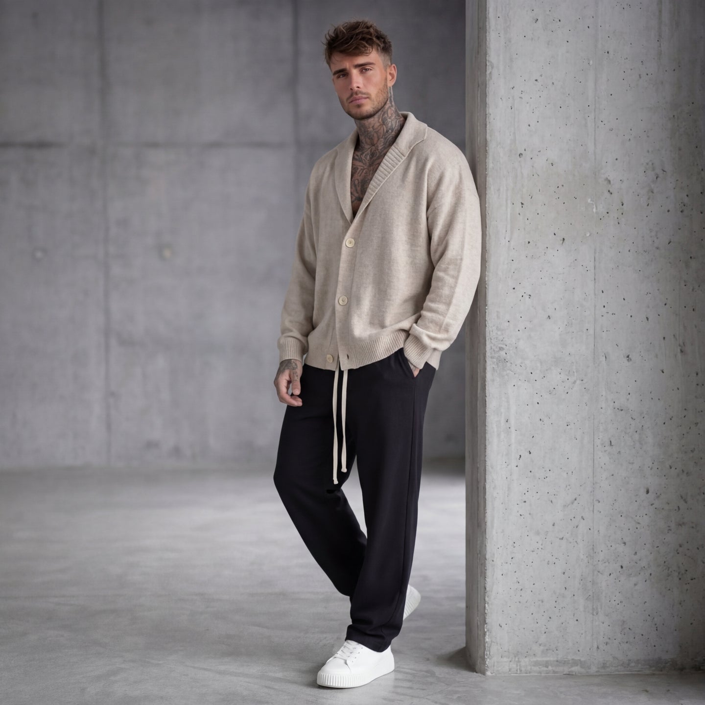 CARDIGAN GIACCA POLO SABBIA  - NEW JOB BRAND - ARTR. MA/14