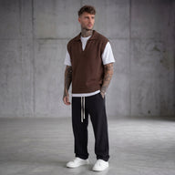 SMANICATO POLO TRAFORATA MARRONE - NEW JOB BRAND - ART. MA/15