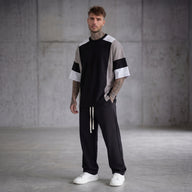 T-SHIRT OVER BANDE NERO - NEW JOB BRAND - ART. 905