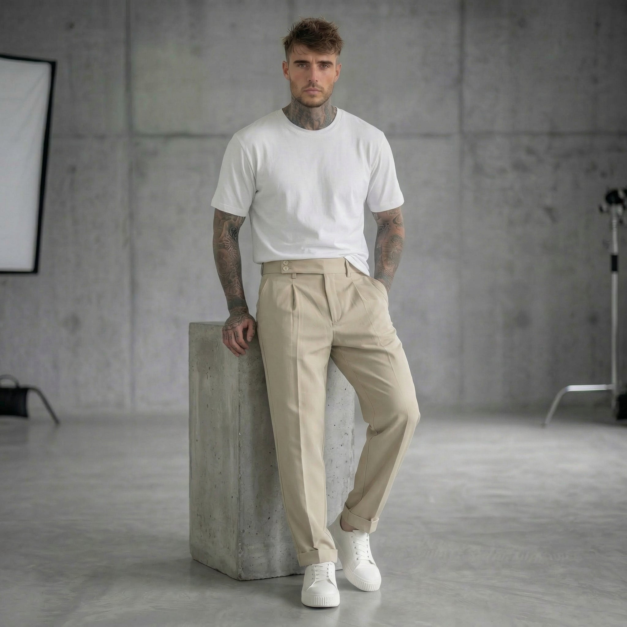 PANTALONE BEIGE  - NEW JOB BRAND - ART. RINO