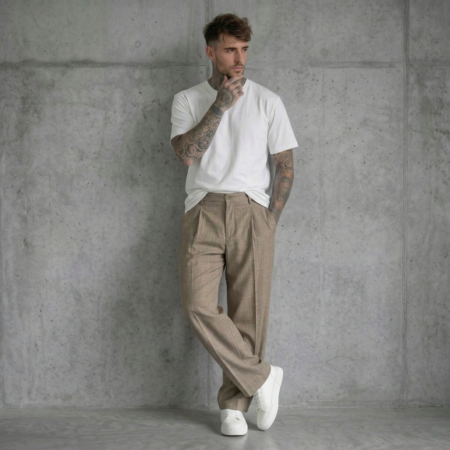 PANTALONE CON ELASTICO IN VITA FANGO - NEW JOB BRAND - ART. DANY