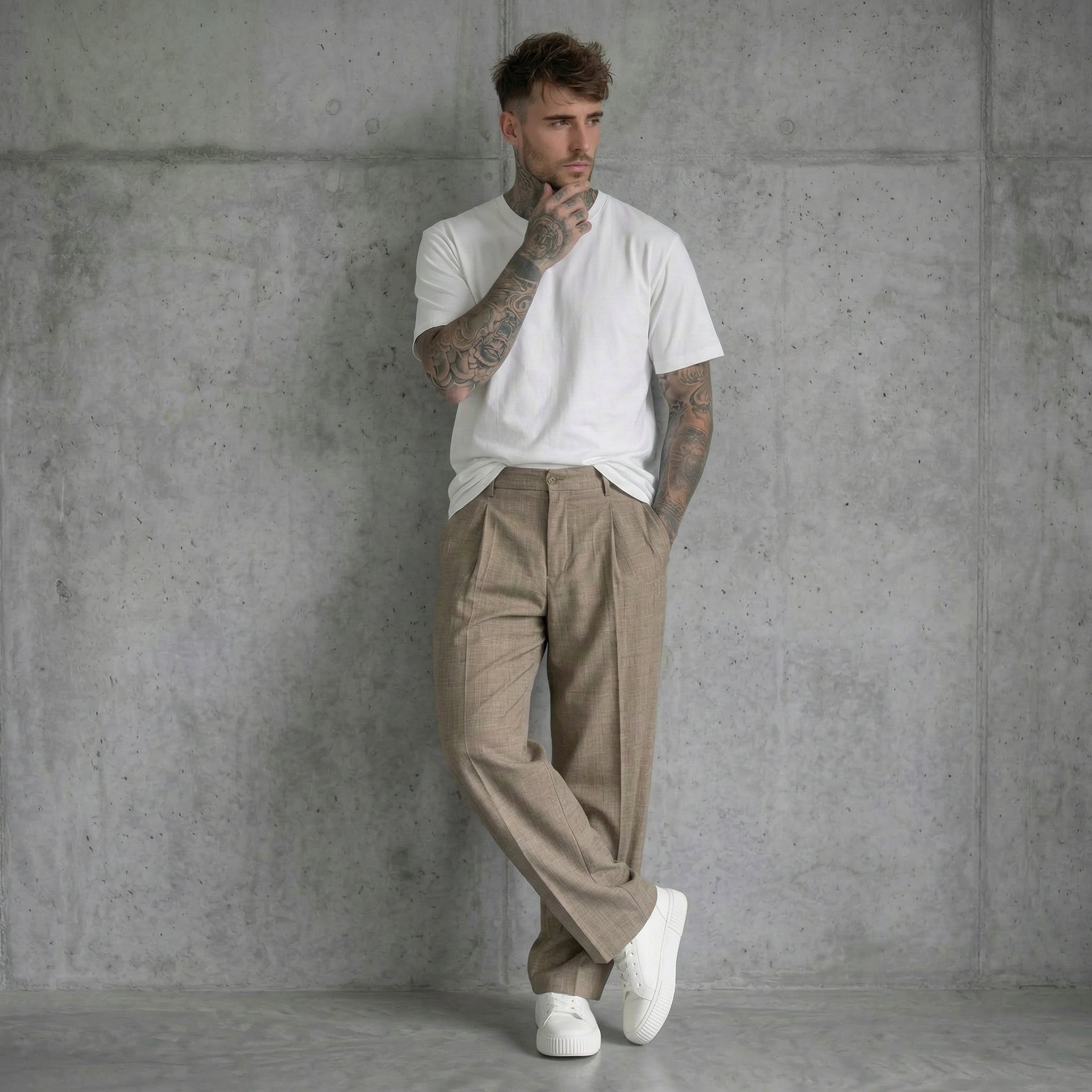 PANTALONE CON ELASTICO IN VITA FANGO - NEW JOB BRAND - ART. DANY
