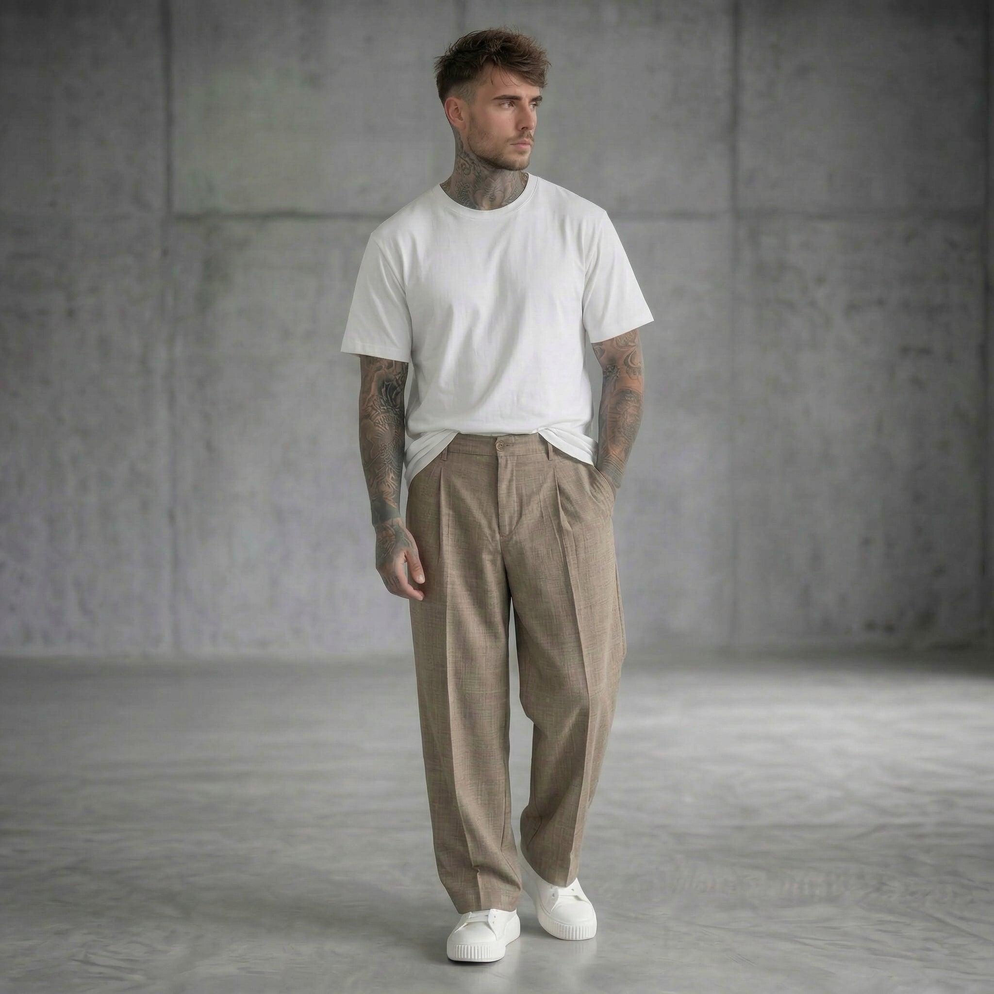 PANTALONE CON ELASTICO IN VITA FANGO - NEW JOB BRAND - ART. DANY