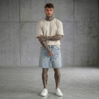 BERMUDA NEW JOB BRAND JEANS CHIARO MACCHIE E STRAPPI ART  NJB 22/1