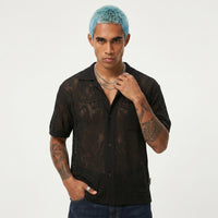 POLO CAMICIA  BERNA CROCHET NERO - ART.