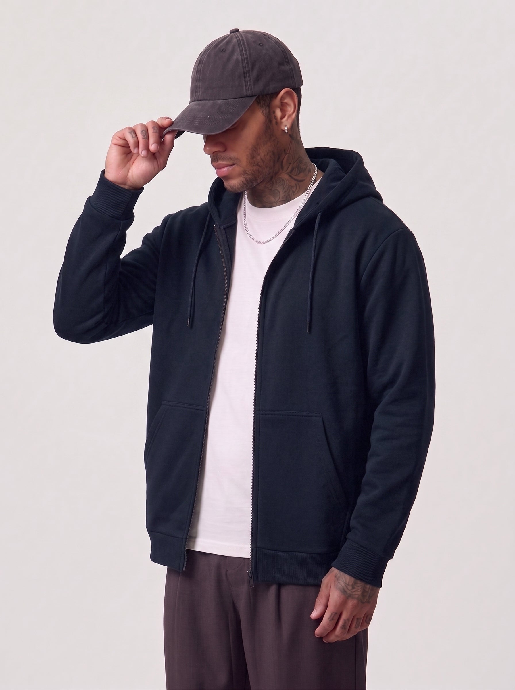 FELPA ONLY&SONS CON ZIP E CAPPUCCIO ART 22018684