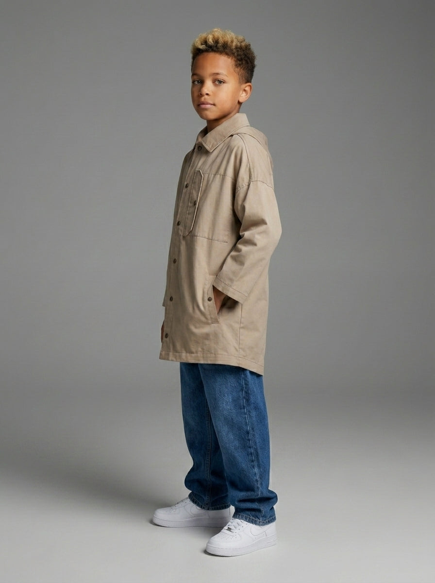 GIUBBINO TRENCH BERNA KIDS BAMBINO ART  K 240191 30 BEIGE
