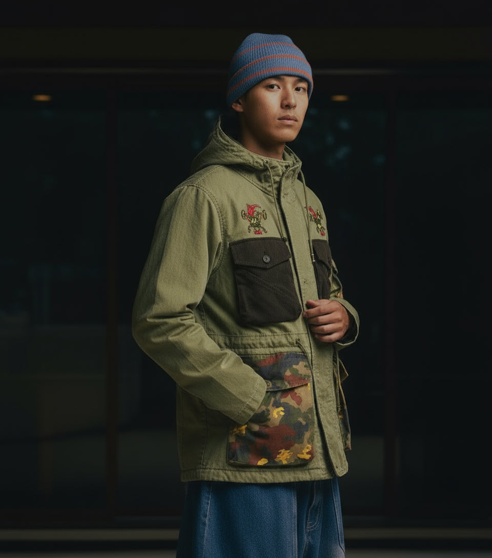 GIACCA CON CAPPUCCIO + PATCH - BERNA - ART. 25124330 - COL. VERDE MILITARE