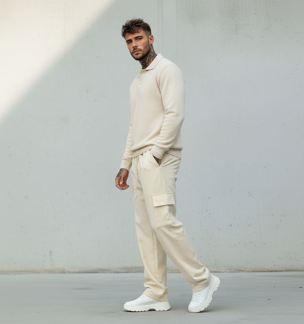 PANTALONE10 TASCONE CARGO - ART. MARCUS - HAMEN - COL. AVORIO