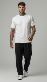 PANTALONI REGULAR -FIT CON VITA ELASTICA  E PIEGHE - IMPERIAL - ART. PE6HLCX