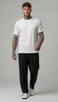 PANTALONI REGULAR -FIT CON VITA ELASTICA  E PIEGHE - IMPERIAL - ART. PE6HLCX