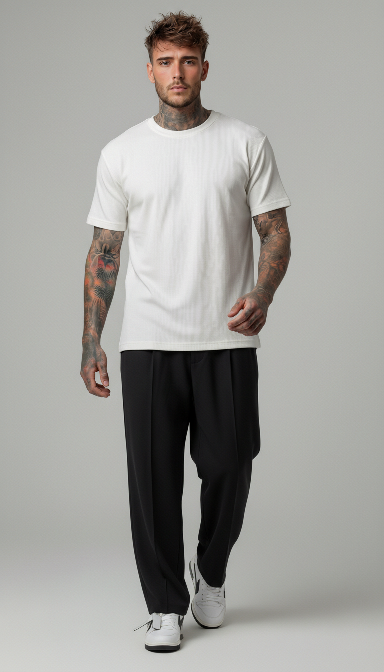 PANTALONI REGULAR -FIT CON VITA ELASTICA  E PIEGHE - IMPERIAL - ART. PE6HLCX