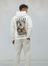 FELPA CON CAPPUCCIO LEGEND TUPAC - B.U. - ART. W25 / H - 35 COL BIANCO