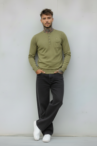 SERAFINO BOTTONI CON TASCHINO MAGLIA - BERNA - *ART. 230111200 - COL. VERDE OLIVA