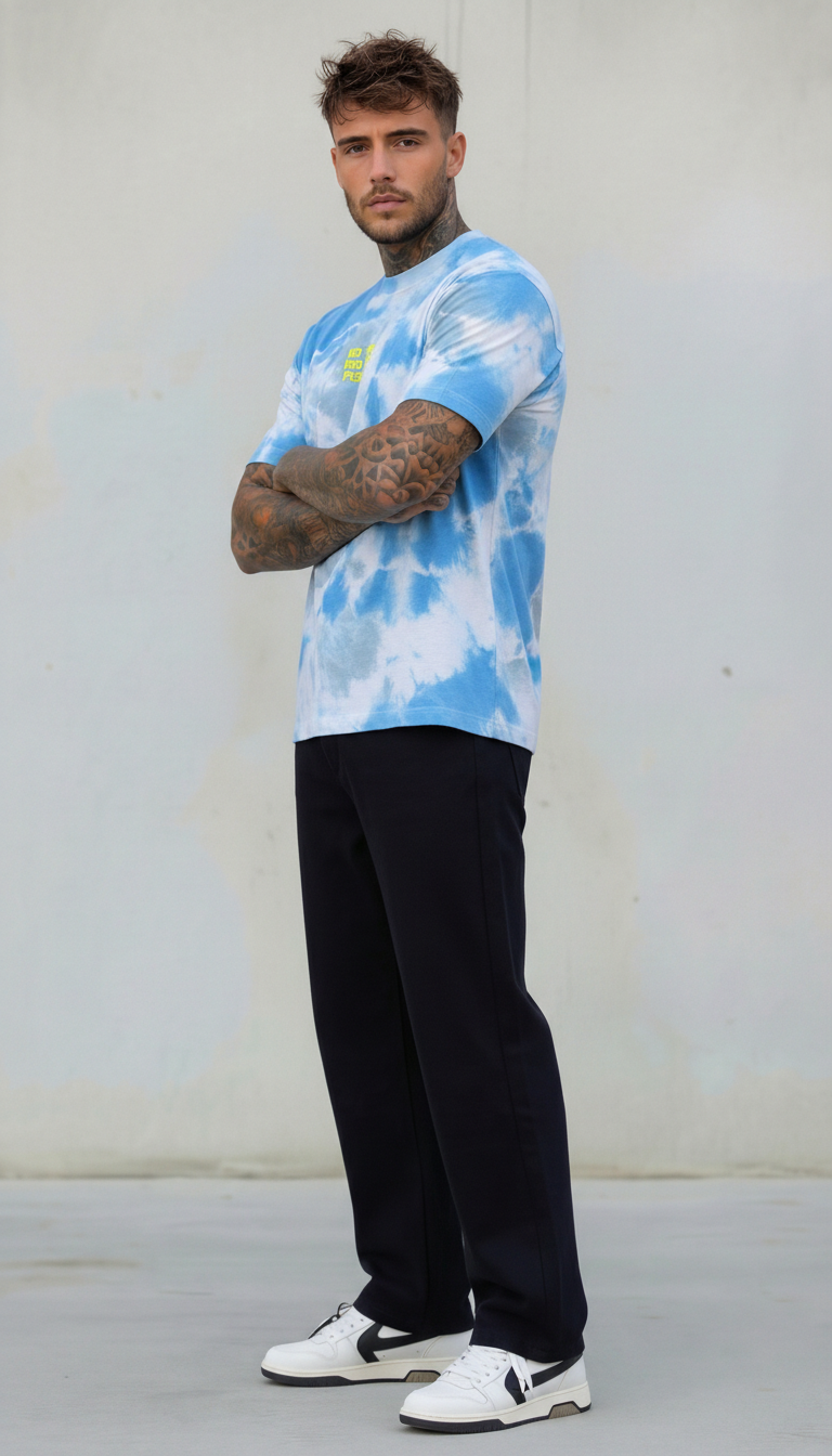 T-SHIRT UOMO TIE DYE CELESTE - BERNA - ART. 261063 - 89