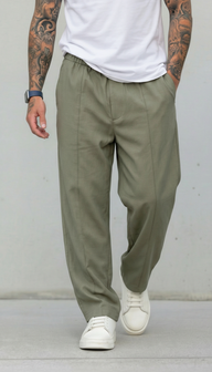 PANTALONI REGULAR -FIT CON VITA ELASTICA  E PIEGHE - IMPERIAL - ART. PE6HLCX