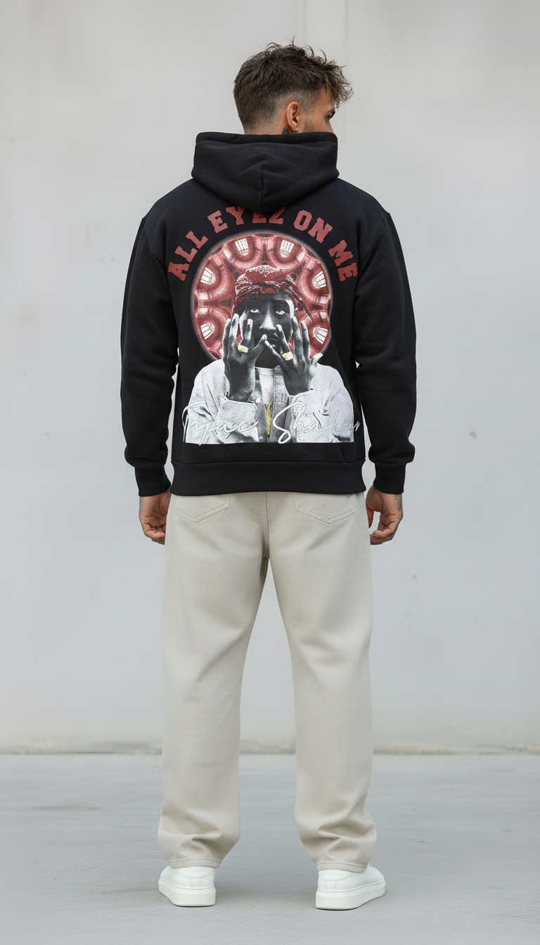 FELPA CON CAPPUCCIO TUPAC   - B.U. - ART. W 25 / H 50