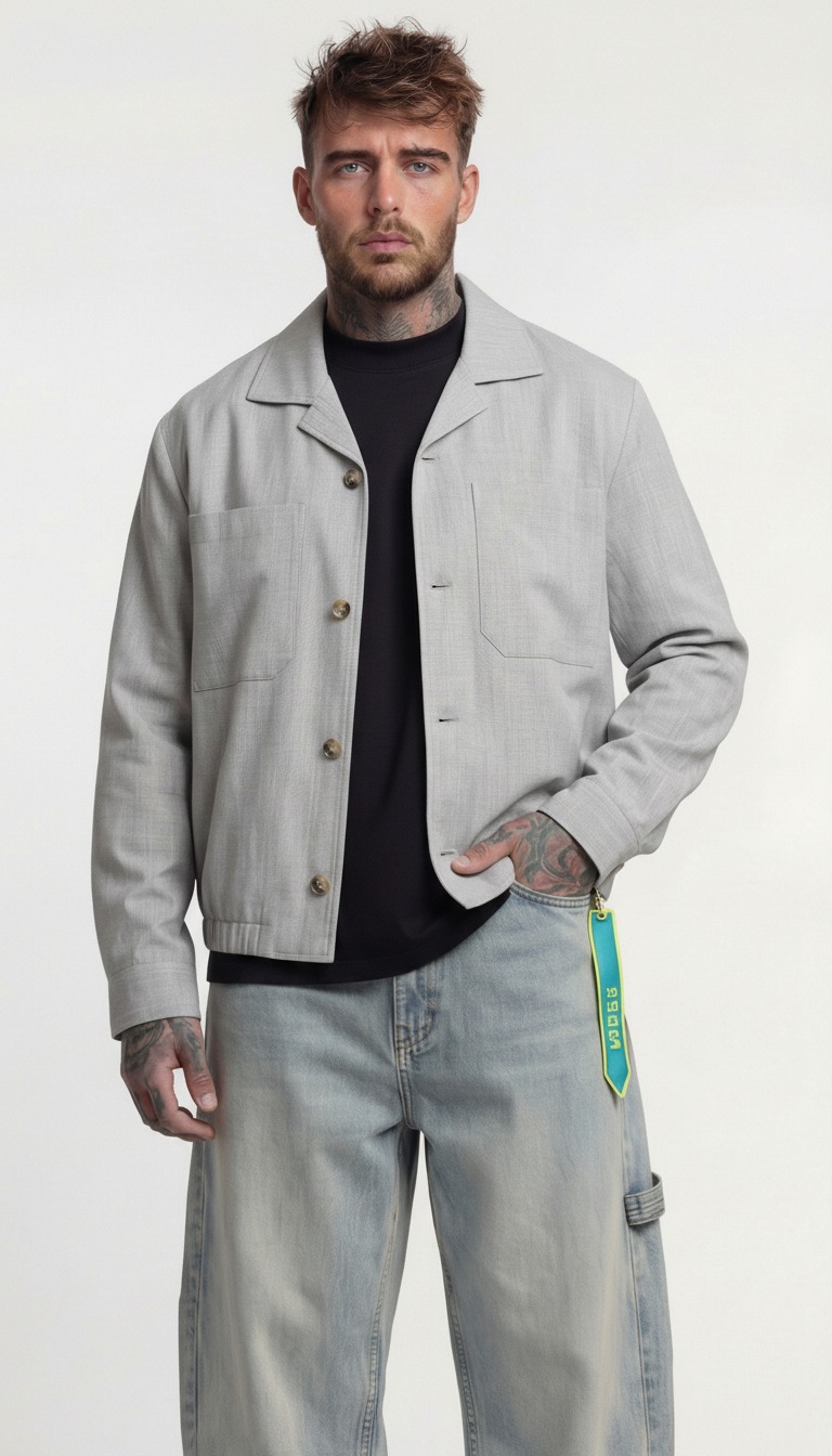 GIACCA CAMICIA REGUALR - FIT CON TASCHE GRIGIO CHIARO - IMPERIAL - ART. VL41LBR