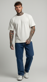 T-SHIRT  BIANCA MINIMAL TEXTURE  OVERSIZE FIT   - ONLY&SONS - ART. 22036392