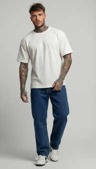 T-SHIRT  BIANCA MINIMAL TEXTURE  OVERSIZE FIT   - ONLY&SONS - ART. 22036392