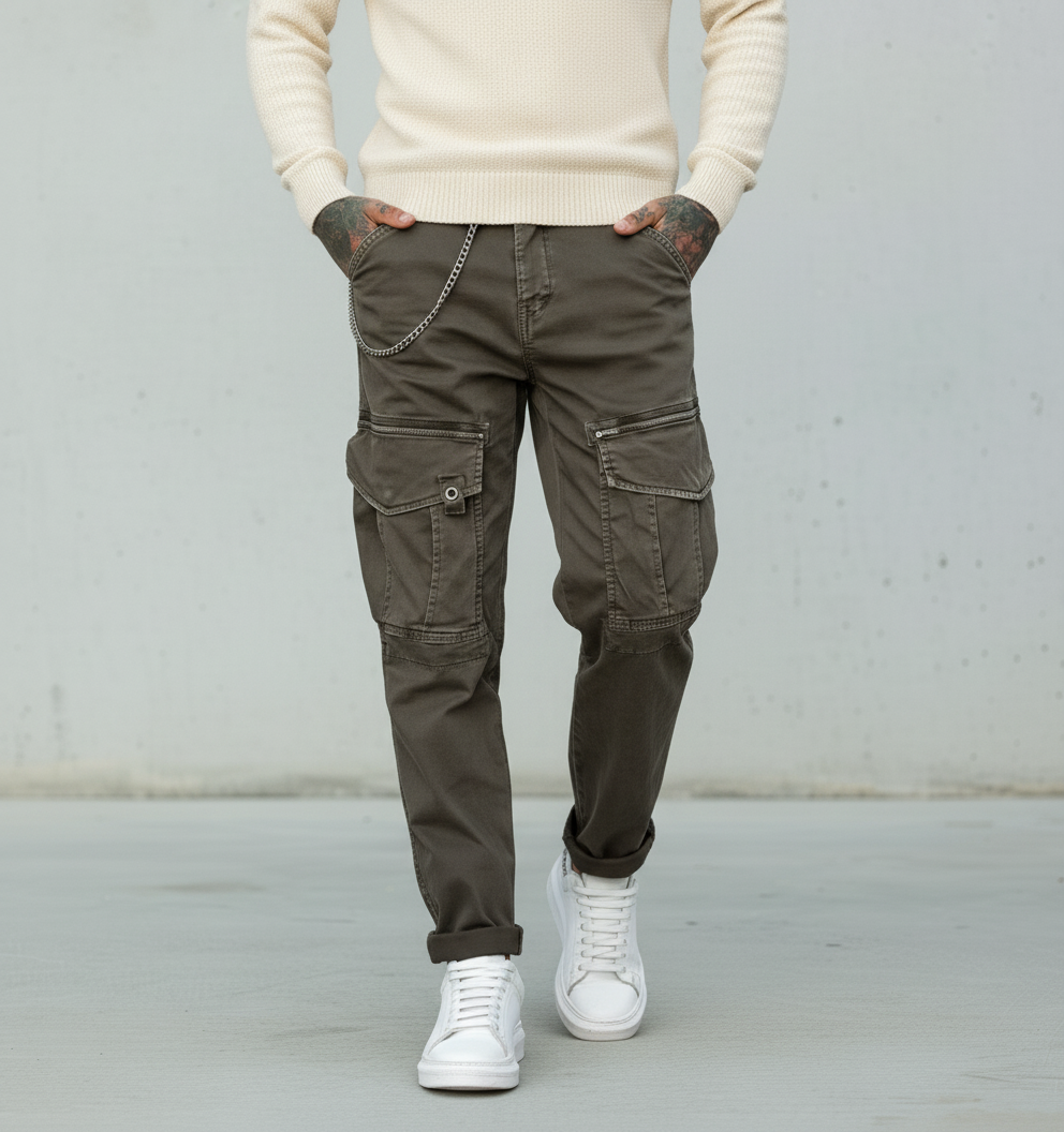 PANTALONE TASCONE - BERNA - *ART. 220220186 - COL. CIOCCOLATO