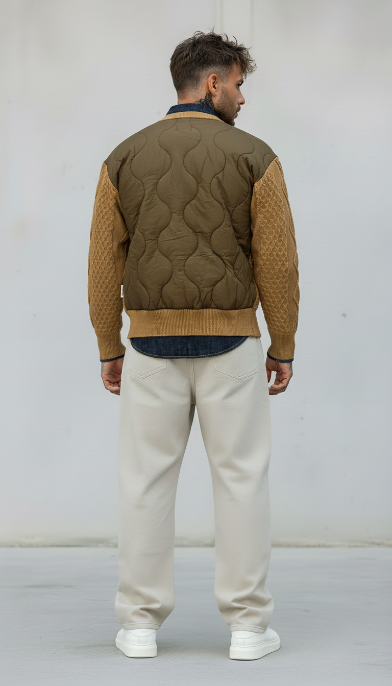 CARDIGAN - BERNA-  ART. 246040608 - COL. CARAMEL / VERDE