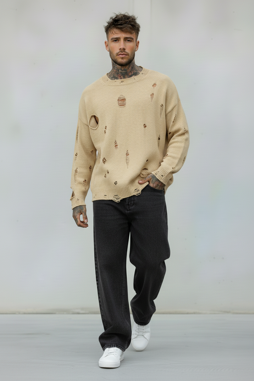 GIROCOLLO BUCHI SMAGLIATURE - BERNA - ART. 2510288 - COL. BEIGE