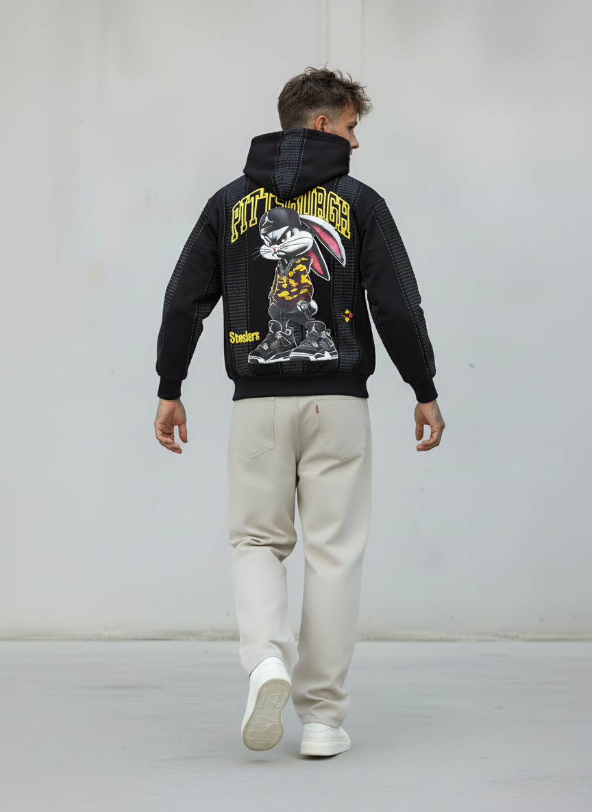 FELPA CON CAPPUCCIO PIITTSBURGH - B.U. - ART. W25 / H - 33