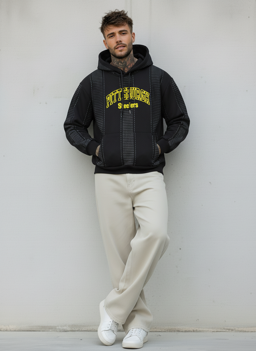 FELPA CON CAPPUCCIO PIITTSBURGH - B.U. - ART. W25 / H - 33