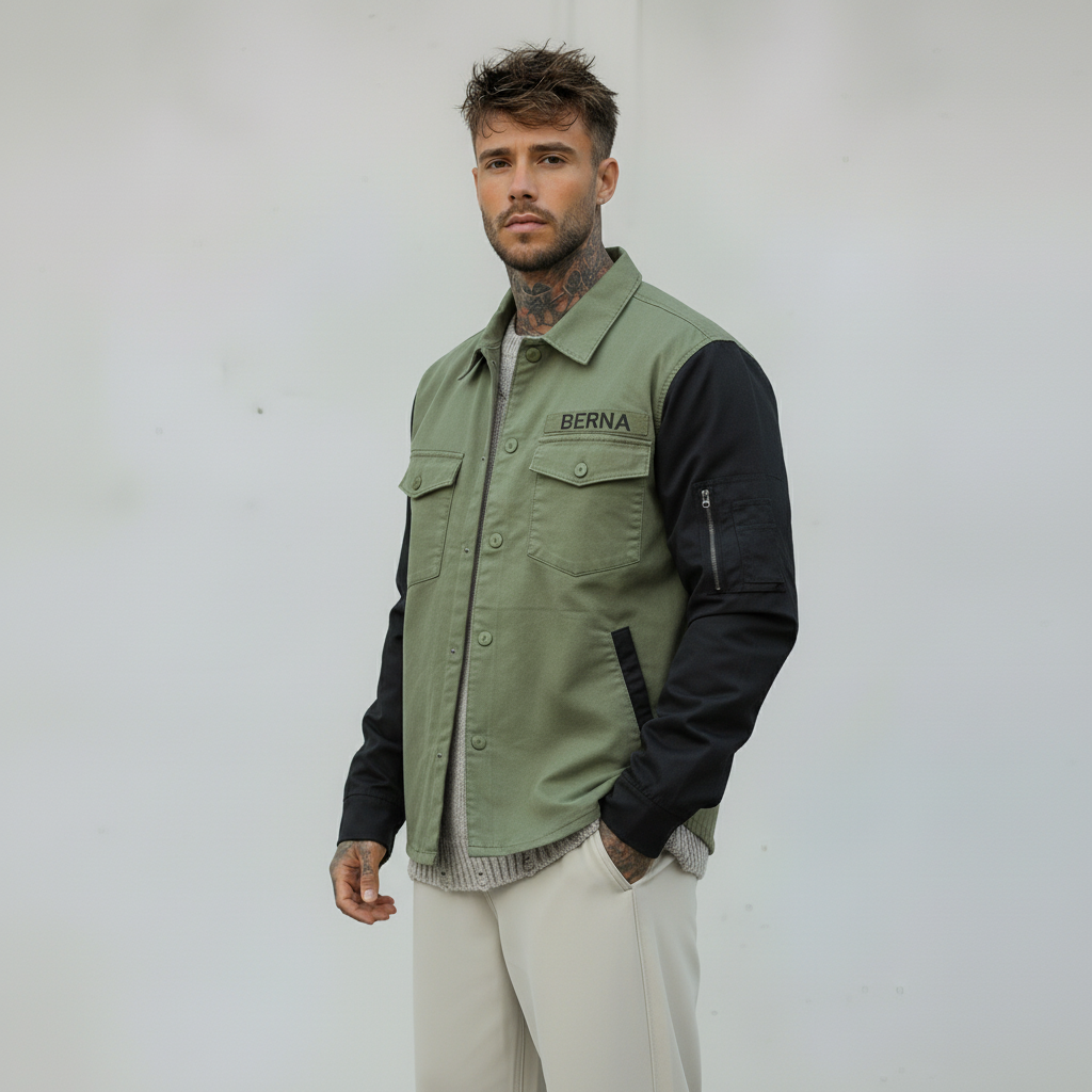 CAMICIA BOMBER - BERNA - ART. 25124430 - COL. VERDE