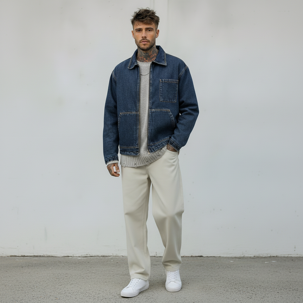 GIUBBINO DI JEANS WITH SHEEP - RYTUAL - ART. R674 - COL. BLU DENIM