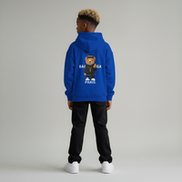 FELPA OVER BAMBINO CON CAPPUCCIO BOXY FIT OVER -  ORSO  PIU' COLORI - HAMEN