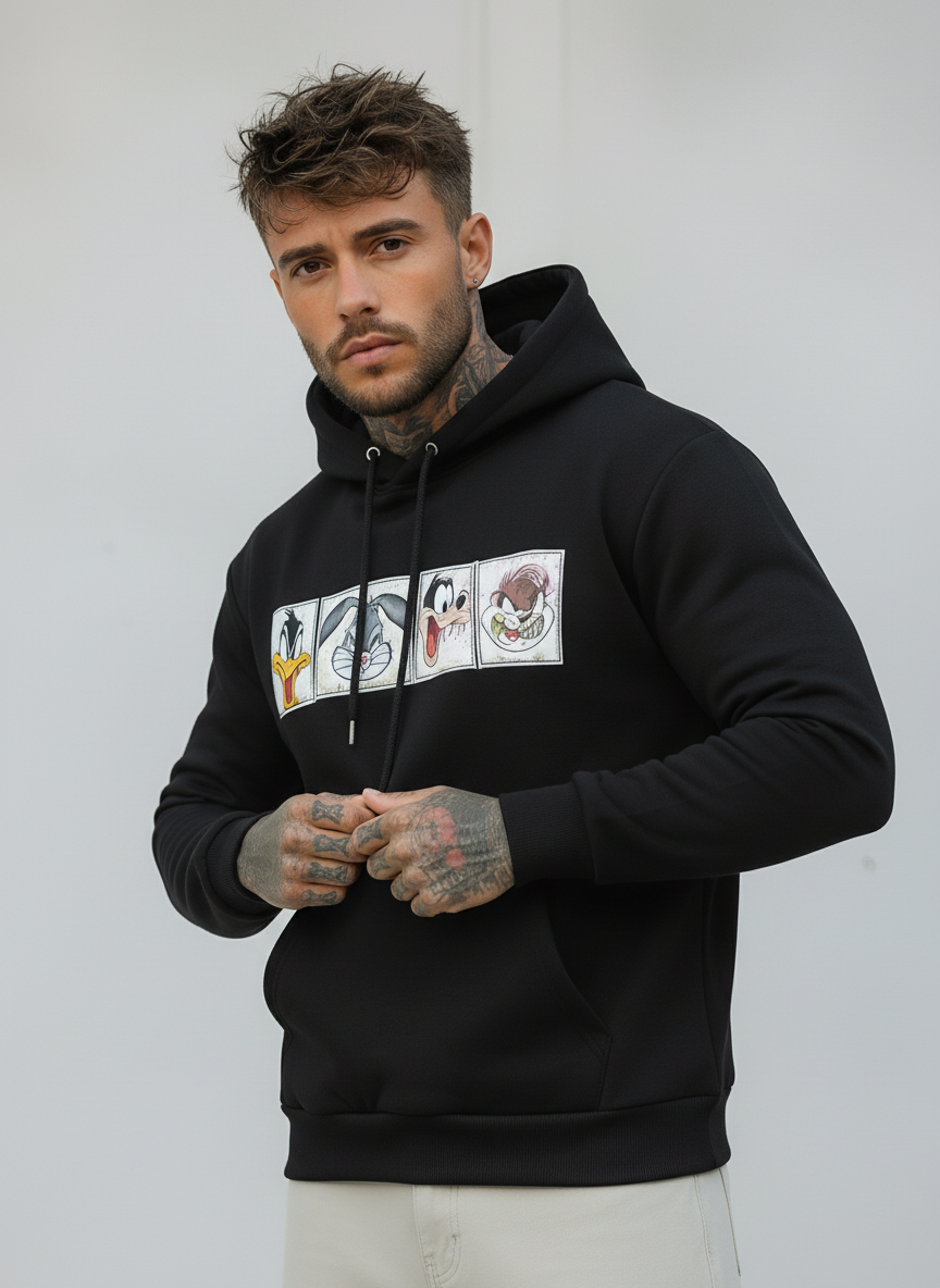 FELPA CON CAPPUCCIO LOONEY TUNES - B.U. - ART. W25 / H-20