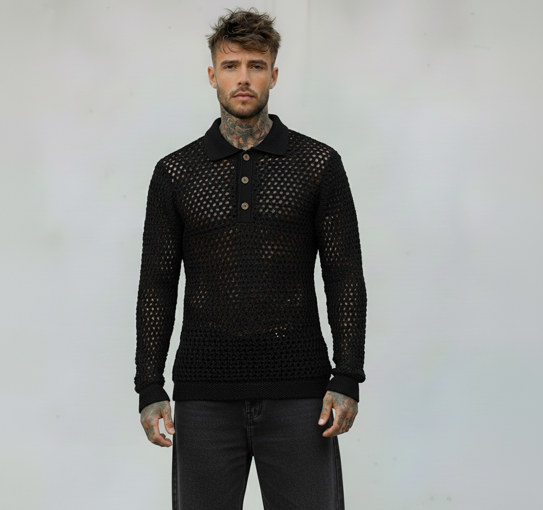 MAGLIONE KNITWEAR POLO - LE PAS SAGE - ART. FW25K23 - COL. NERO