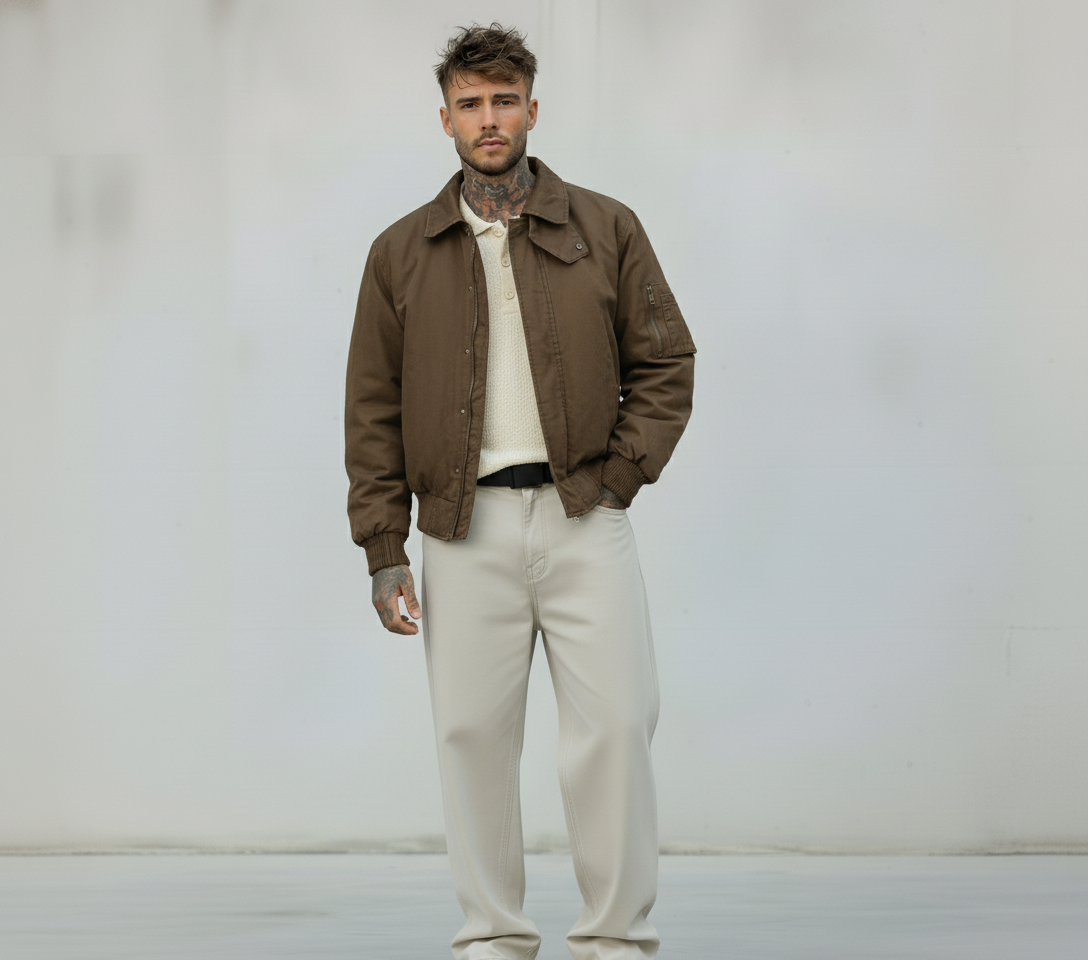 GIUBBINO BOMBER HERITAGE MODELLO AVIATOR - BERNA - ART. 25226130 - COL. BRUCIATO