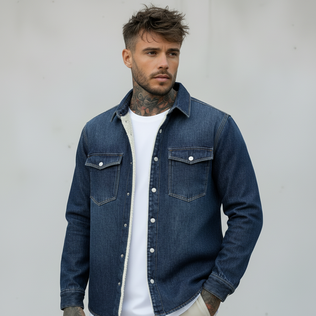 CAMICIA OVERSHIRT ORSETTO - BERNA - ART. 246038396 - COL. BLU DENIM