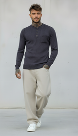 SERAFINO BOTTONI CON TASCHINO MAGLIA - BERNA - *ART. 23011178 - COL. BLU NAVY