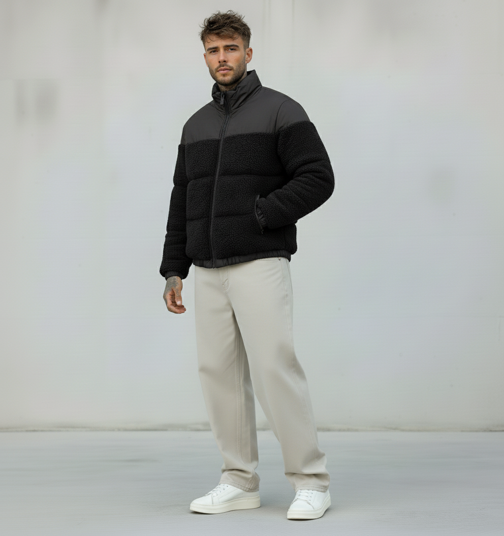 PIUMINO SHERPA MIX - ONLY&SONS - ART. 22030456 - COL. BLACK (NERO)