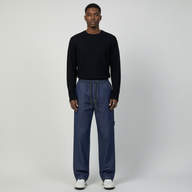 PANTALONE CARPENTER CON ELASTICO IN VITA DARK BLUE DENIM  - HAMEN - ART.  CARPE