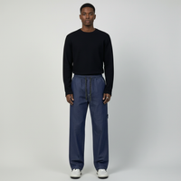 PANTALONE CARPENTER CON ELASTICO IN VITA DARK BLUE DENIM  - HAMEN - ART.  CARPE