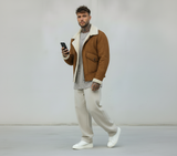 GIUBBINO ECOMONTONE CAMOSCIO TAGLIO VIVO - BERNA - *ART. 233239141 - COL. COGNAC