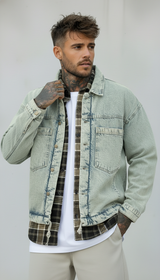 GIUBBINO JEANS EFFETTO VINTAGE IMBOTTITO - CATCH- ART. 4598 COL. VINTAGE JEANS