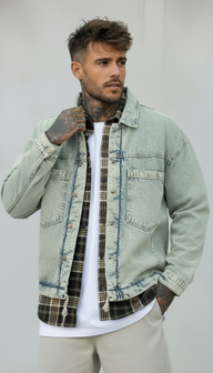 GIUBBINO JEANS EFFETTO VINTAGE IMBOTTITO - CATCH- ART. 4598 COL. VINTAGE JEANS