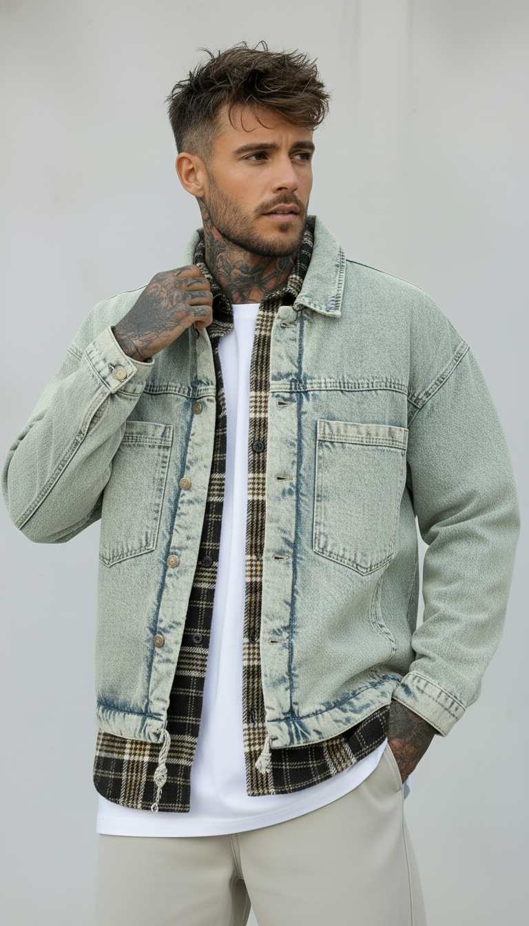 GIUBBINO JEANS EFFETTO VINTAGE IMBOTTITO - CATCH- ART. 4598 COL. VINTAGE JEANS