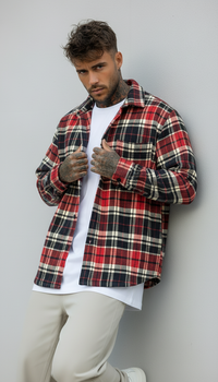 CAMICIA QUADRI FLANELLA - NEW JOB BRAND - ART. CAM STONDO - COL. ROSSO / BLU