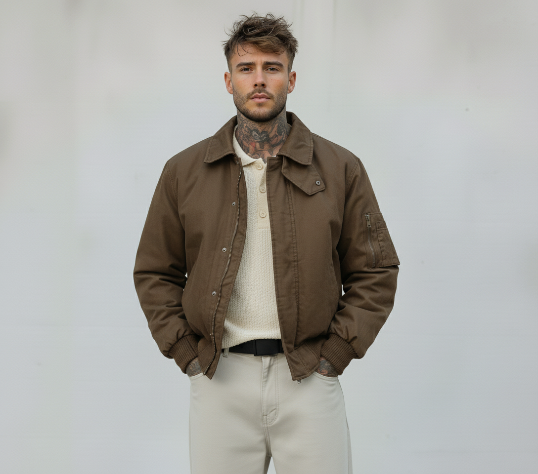 GIUBBINO BOMBER HERITAGE MODELLO AVIATOR - BERNA - ART. 25226130 - COL. BRUCIATO