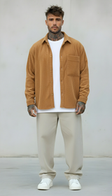 CAMICIA VELLUTO A COSTINE - NEW JOB BRAND - ART. CAM STONDO - COL. MARRONE